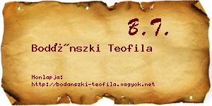 Bodánszki Teofila névjegykártya